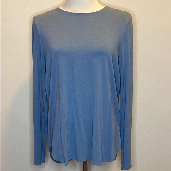 Eileen Fisher Light Blue Viscose-Blend Long-Sleeve Top (sz XL) - Picture 1 of 5